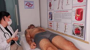 Erection in front of the nurse