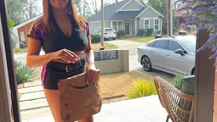 Big Boobed Delivery babe Proves She Knows How To Handle Your Package (Hardcore Blowjob And Anal)