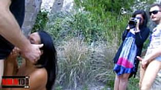 Metis girl receives her first painful double penetration. She is quite attractive.