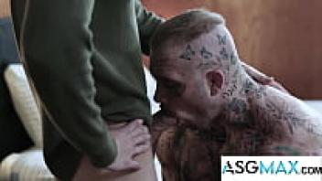 Tatted Muscle Ex-Con is a power-crazy parole officer's favorite ex-convict.