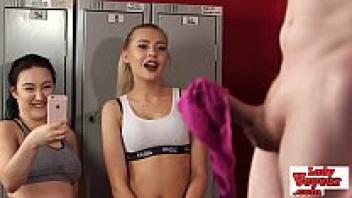 Maintenance man is teased by the Voyeur chicks.