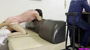 During the time that my friend is busy in front of us, I give my friend's beautiful wife a massage on her hot body. She is in need of a massage. The NTR