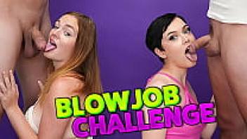 Who will be the first to cum in the blow job challenge?