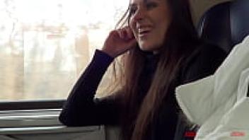 Mea Melone, who is horny, made love to a stranger while riding a public train.
