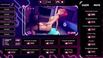 There is a nasty cam girl masturbating with a HUGE DILDO in the first episode of the HENTAI Game PornPlay: SEX Room 2!