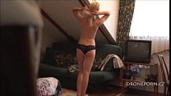 Milena, a skinny teenager, being a covert spy camera