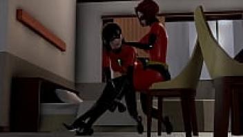 Violet's behind end is being smacked by Helen Parr in The Incredibles. [Video in its entirety]