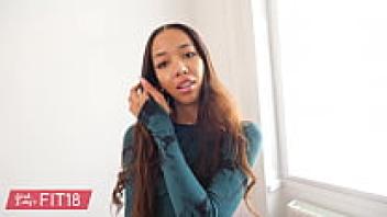 Lia Lin, a tall and slender black fashion model with light skin, was seen at the gym wearing yoga pants as she worked out.