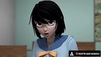 The Principal of HENTAI Sex School, MILF, is a horny and stacked individual, and he gets a doggystyle kiss in front of the class.