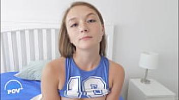 MIRA MONROE, a teen step daughter, uses her extremely tight pussy to grip her father's cock.