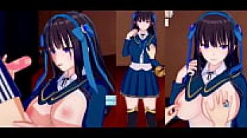 It's the eroge Koikatsu! Here is a 3DCG hentai film in which the submissive JK (ori character) is rubbed breasts. JK has long, enormous breasts and nice black hair.