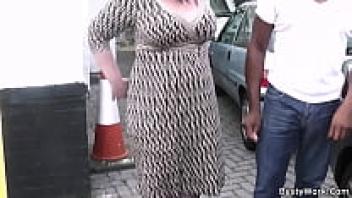A curvy and hardworking woman gulps down his enormous black dick.