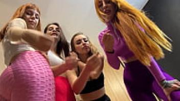 Ass Worship Femdom and Worship the Butts of the Mistresses, and Follow Their Joy of Independence - Group POV