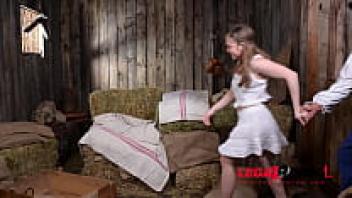 Alessandra Jane, a babety maid, is licked and loved by a kinky peasant during the lunch break, according to GP561.