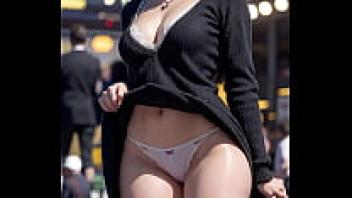 Display your underwear to me under your skirt.
