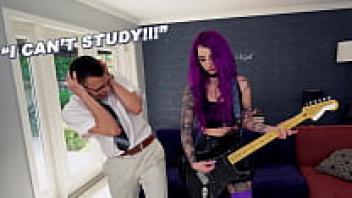 Bang Brothers: Geek is unable to concentrate on his studies since his step sister Valerica Steele, who is a hot rockstar, wants to jam out and love him.
