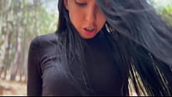 Seductive Mexican Latina Karol Smith seduces an unknown person to assist her in the woods, and then she cums inside the forest.
