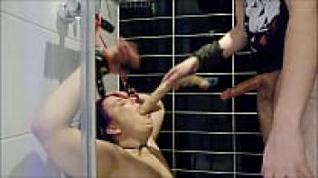 A submissive chick who is bound and bound up in bondage and is receiving her face and throat full of love while vomiting and puking