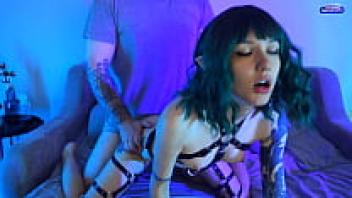 Sunako Kirishiki is experiencing passionate sex with a hottie who is wearing a body harness.