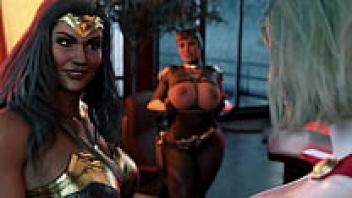 Rough Futanari 3D Exclusive: SUPER Threesome: BATGIRL versus WONDERWOMEN versus SUPERGIRL The Super Threesome