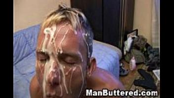 An anal love that is intense and a buttered gay blowjob
