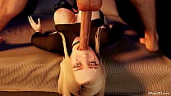 A teaser for a 3D pornographic blonde deepthroat facelove