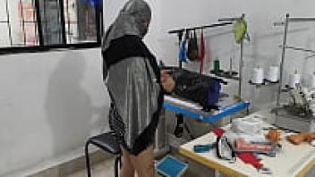 In the clothes workshop, an Indian seamstress indulges in a delectable masturbation session.