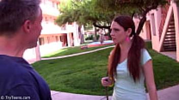 18-year-old girl having her very first pornographic role