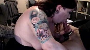 Pumps His Cock & His Filthy babe Gives Him A Blowjob - Pumping Girl BJ Gloves BBW Chubby Sucking Deepthroat Faceloveing