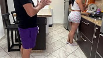 7th Episode of Stepmom Therapy Despite the fact that I enjoy cooking, my stepson is constantly trying to annoy me with his large cock, which I find difficult to refuse.