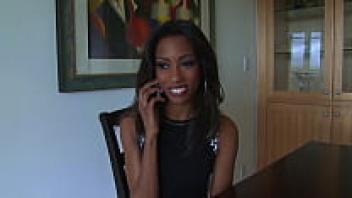 The sexy and slender ebony chick XXX