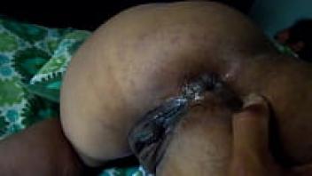 Anal fingering performed by a housewife of Indian descent
