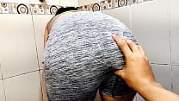 The toilet is being cleaned by my stepdaughter, who is very wealthy. My Stepfather Watches Me When I'm at Home by Myself And Does It