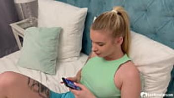 Gorgeous blonde who is sucking on her boyfriend's dick