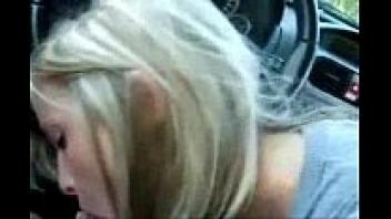 Idiot performing a blowjob in the car