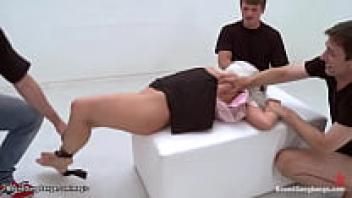 The gang bang and the busty blonde DP were in love.
