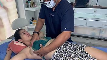 Following a consultation with the dermatologist, the patient engages in sexual activity with a gorgeous MILF who has enormous tits.