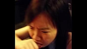 Teenager from Asia performs her blowjob
