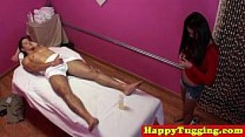 Genuine Japanese masseuses massage their clients' dicks.