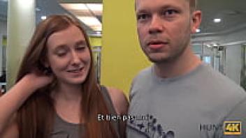 This is HUNT4K. In a gym that is deserted, the hunter gives money to a cuckold who is greedy and then impales his girlfriend.
