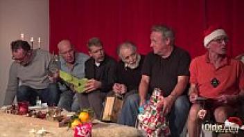Young gangbang versus sexy old gangbang