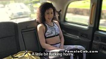 In oral sex, a British lesbian dressed up as a taxi driver