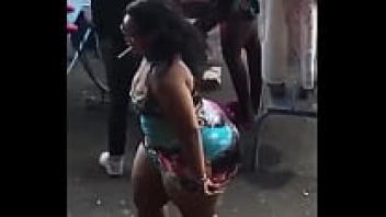 Twerking upskirt with a big booty African queen on it