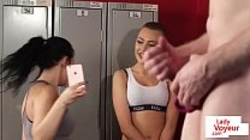 Voyeur Gym pair movie In the gym locker room, JOI