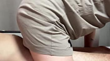 My pregnant stepmother is bored at night without her husband, so she rides my cock without asking permission.