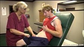 Blonde Nurse Takes a Cum Shower