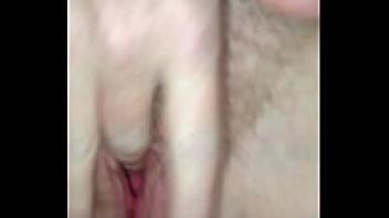 Amateur British wife fingers pussy.