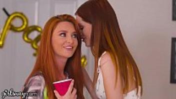 GIRLSWAY: Lesbian Virgin 3-Way with Redhead Sister B4