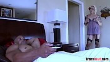Isabella Sorrenti and Robert Axel, two stocking-clad blonde T-girls