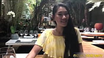 A slender, attractive Chinese traveler lashes out at a white man she encountered in a hotel lobby.